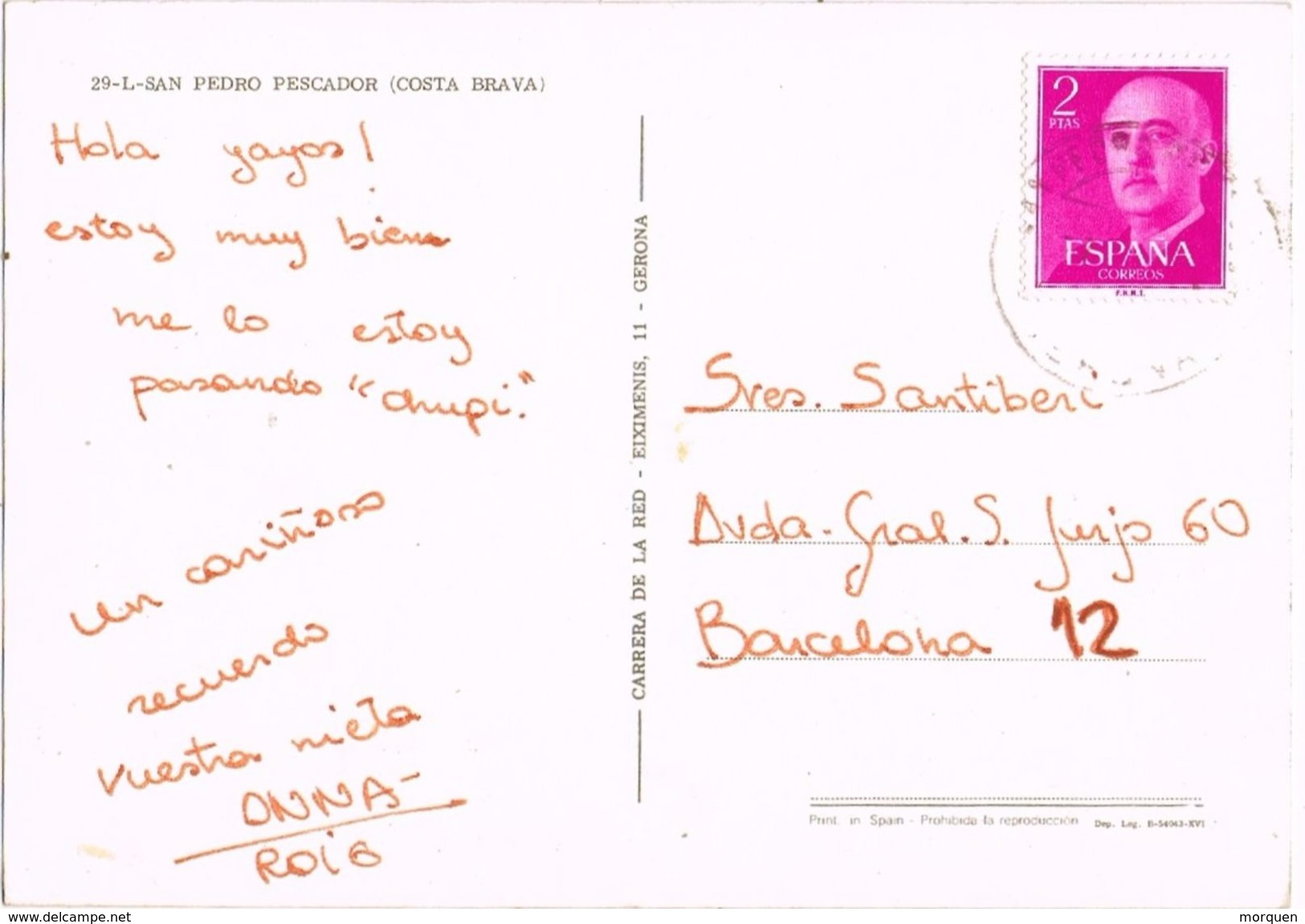 25351. Postal SAN PEDRO PESCADOR (Gerona)  1979. Vista Costa Brava - Cartas & Documentos