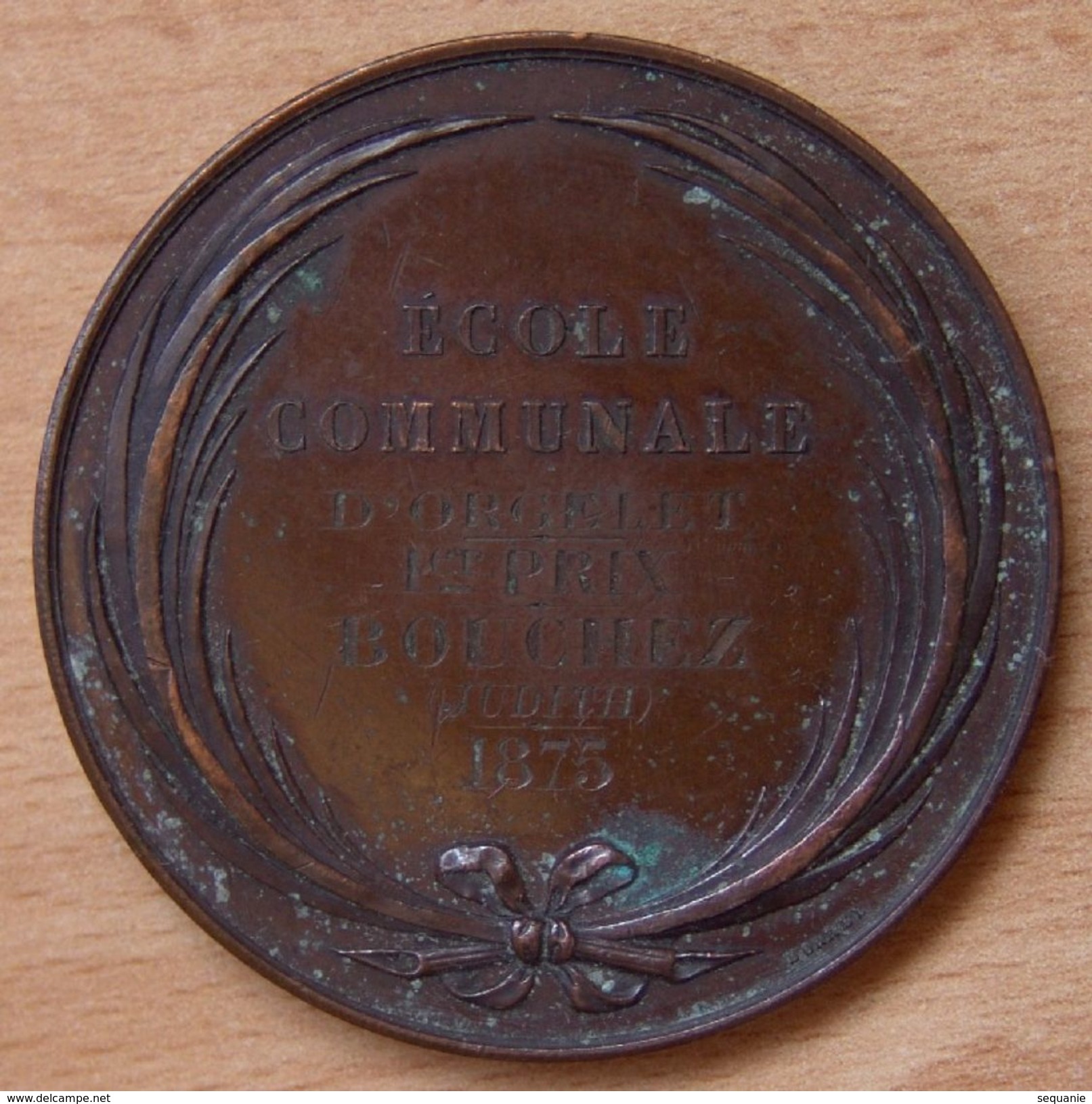 Médaille Ecole Communale D'Orgelet (Jura) 1 Er Prix B J 1875 - Professionali / Di Società