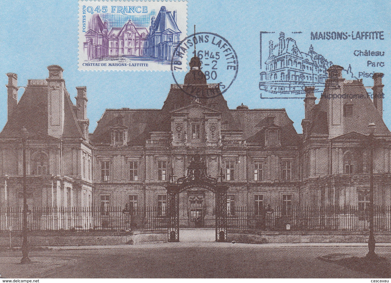 Carte Maximum  Flamme  Chateau   De   MAISONS - LAFITTE   1980 - 1980-1989