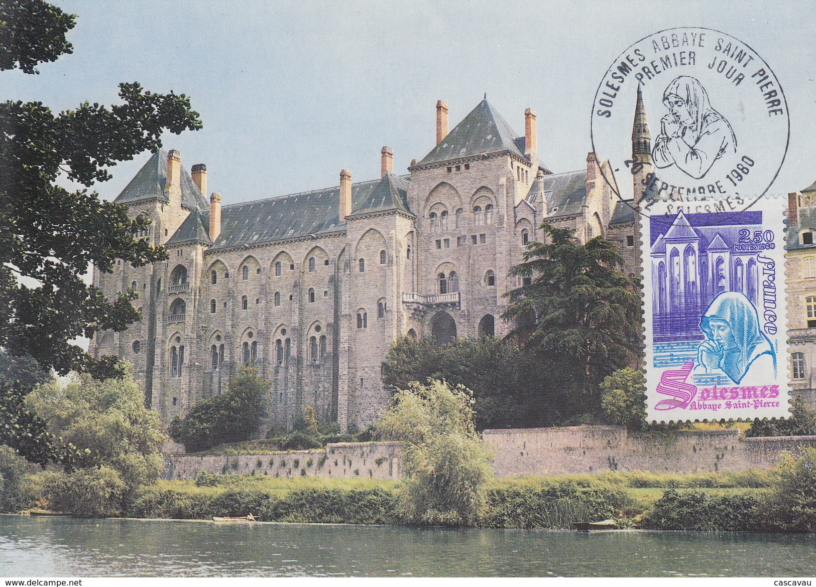 Carte Maximum  1er  Jour   Abbaye   SAINT  PIERRE    SOLESMES   1980 - 1980-1989