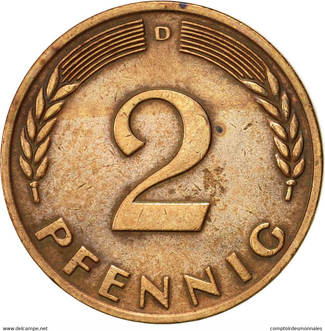 Monnaie, République Fédérale Allemande, 2 Pfennig, 1966, Munich, TTB+ - 2 Pfennig