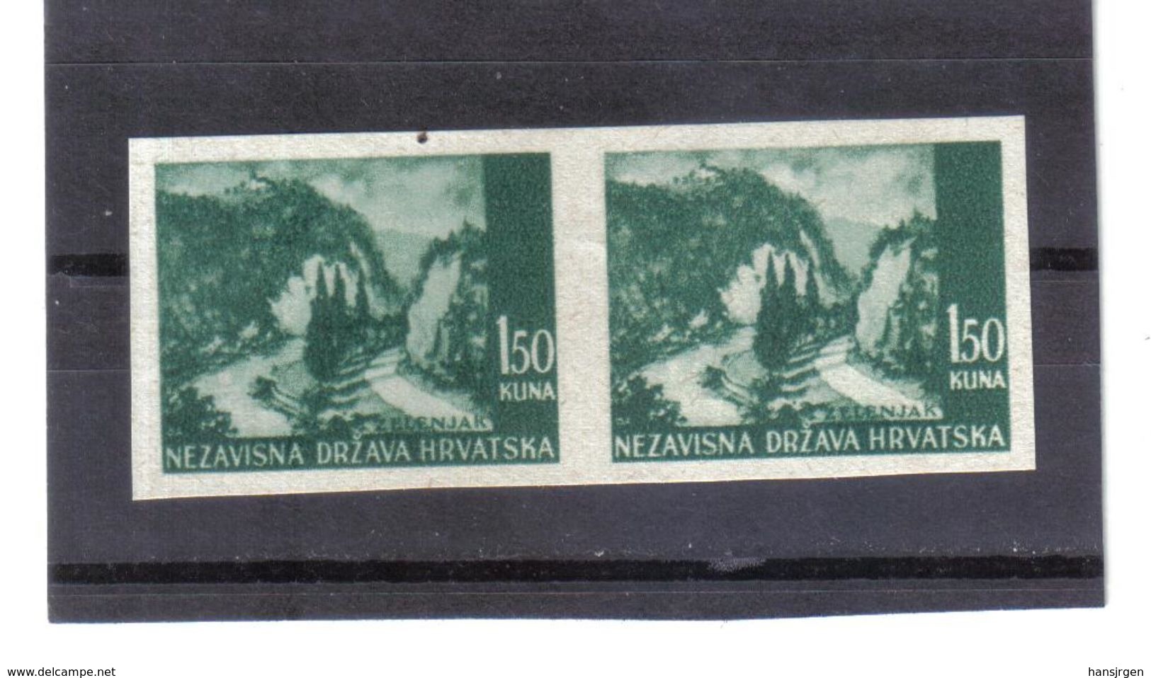 GUT1215  KROATIEN  (HRVATSKA) 1941 MICHL 51 U Geschnitten Im PAAR (*) OHNE GUMMI Siehe ABBILDUNG - Kroatien