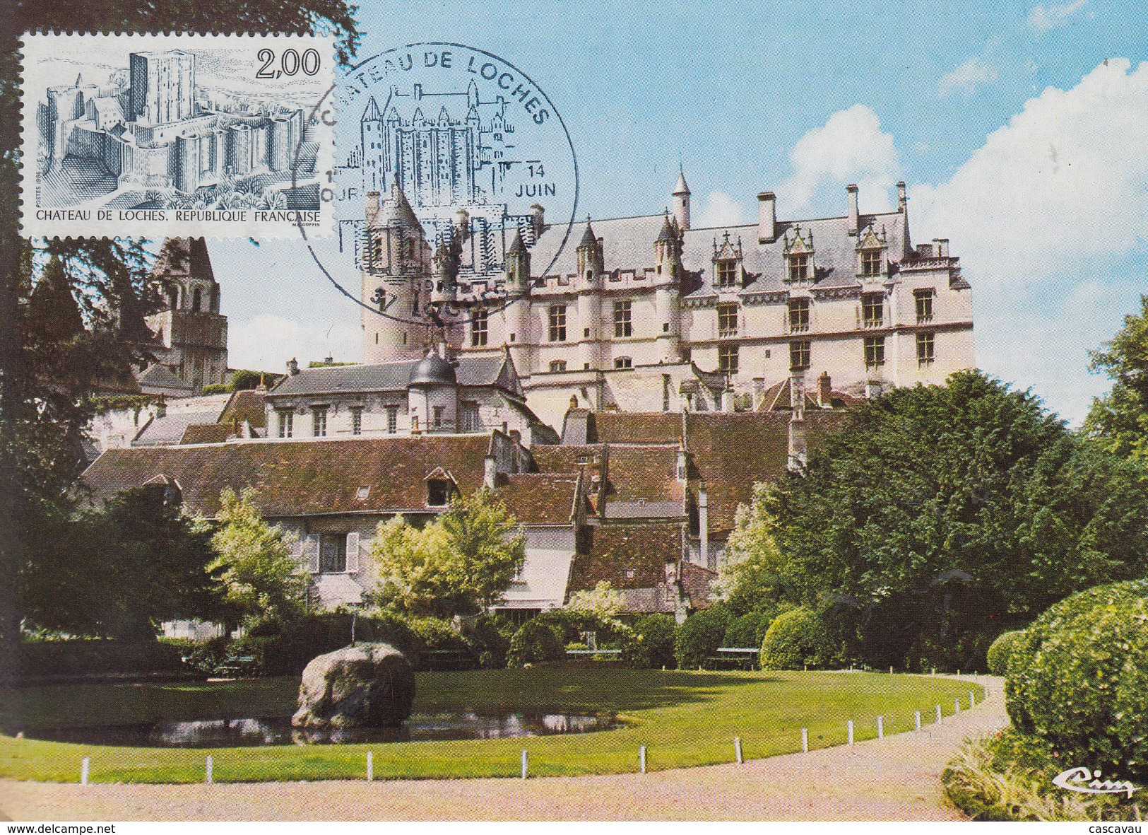 Carte Maximum  1er  Jour   Chateau  De   LOCHES    1986 - 1980-1989