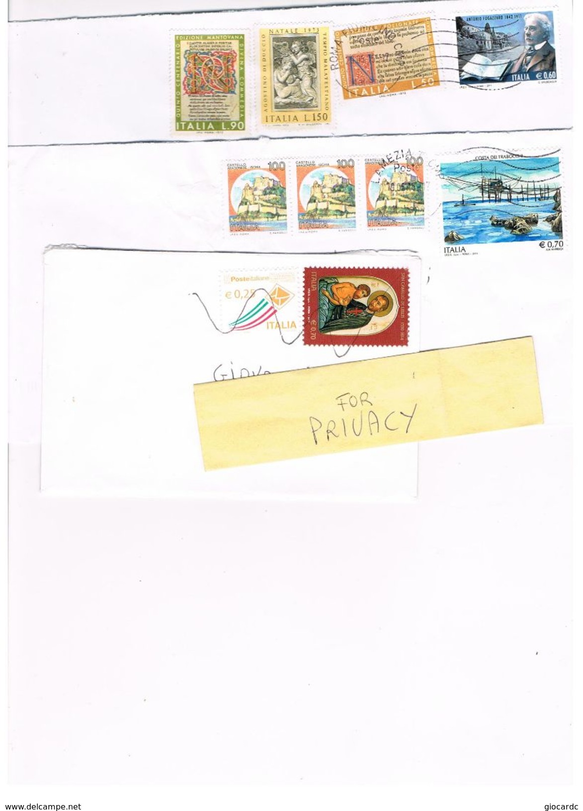 ITALIA (ITALY) - STORIA POSTALE -  2015. LOTTO DI 3 LETTERE PER L' INTERNO - RIF.3831 - 2011-20: Marcophilie