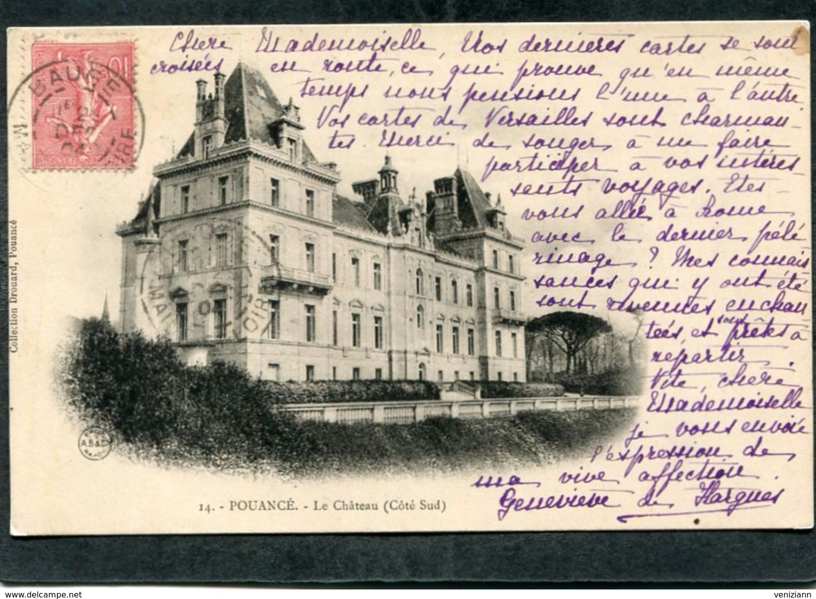 CPA - POUANCE - Le Château  (dos Non Divisé) - Autres & Non Classés