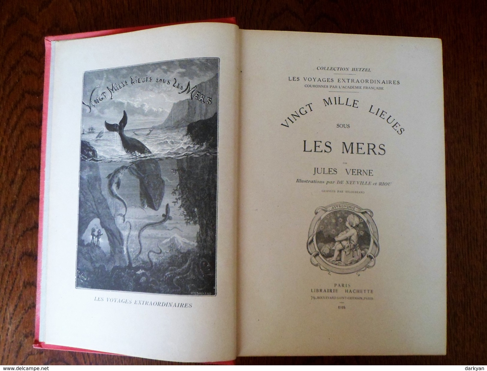 Jules Verne - Vingt Mille Lieues Sous Les Mers - Hachette 1924, Cartonnage à L´éléphant. - 1901-1940