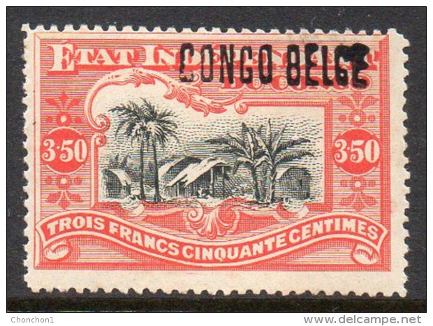 Congo - Surcharge Locale 1909 L5 - COB 37 L5 - 3.5fr. Vermillon - LH - Avec Certificat - VL06 - Unused Stamps