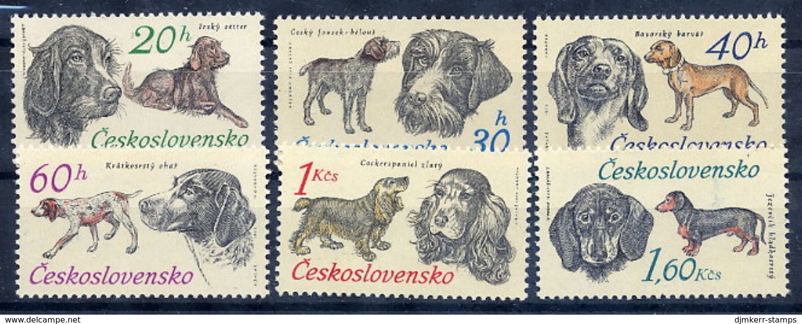 CZECHOSLOVAKIA 1973 Hunting Dogs Set MNH / **.  Michel 2154-59 - Perros