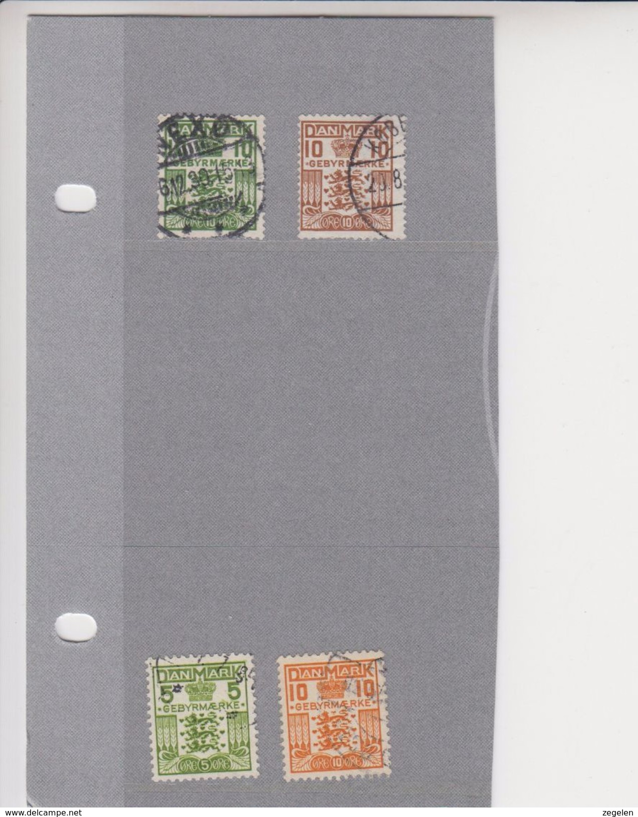 Denemarken Mi.cat Lotje Gestempelde Verrekeningszegels V15/V18 - Revenue Stamps