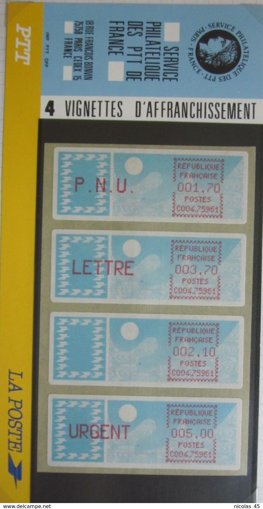 Plaquette Vignettes D'affranchissement - 1985 - Neuf ** - 1985 « Carrier » Paper