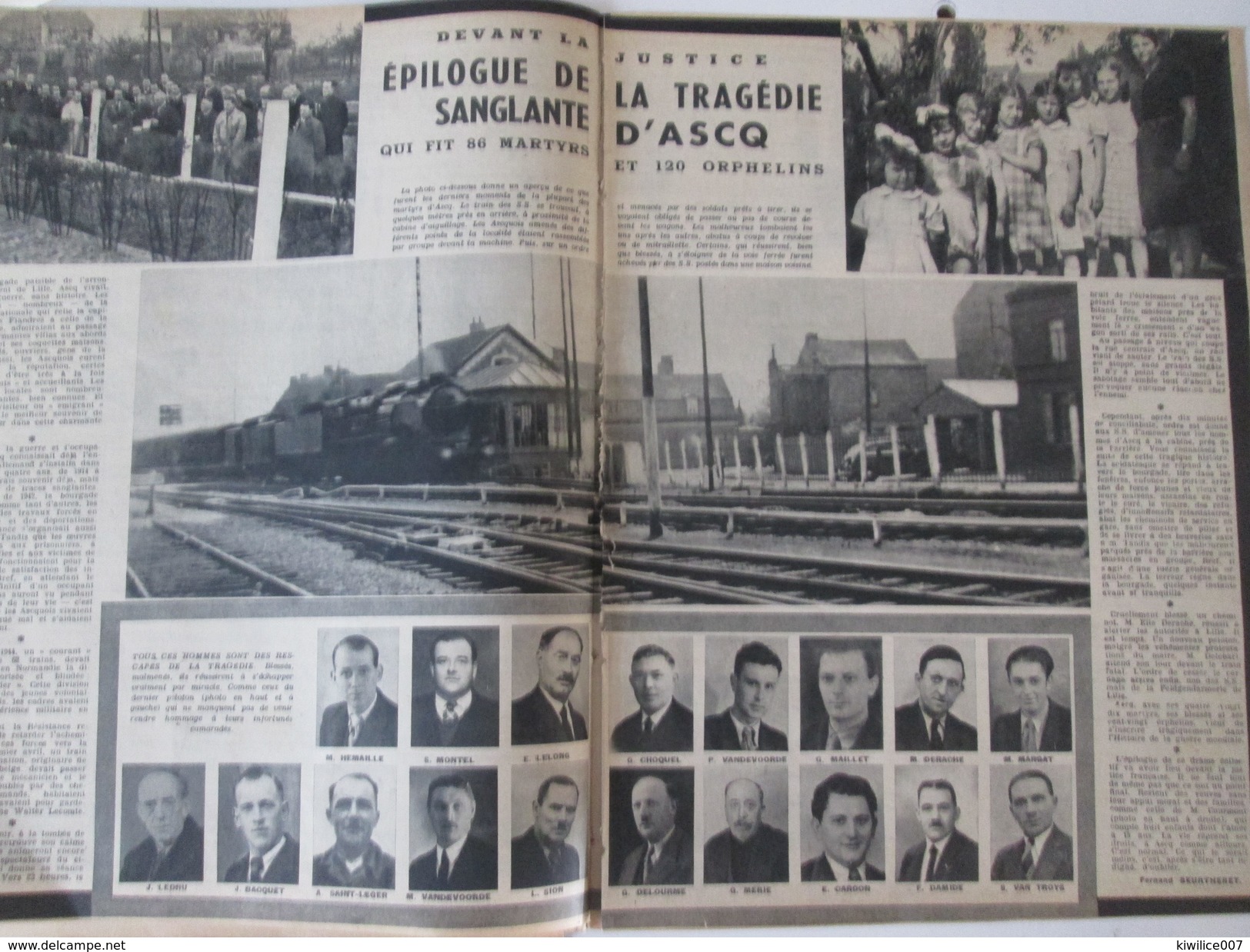 1949  La Tragédie De  ASCQ   86 MARTYRS Villeneuve D Ascq BOURREAUX - Villeneuve D'Ascq