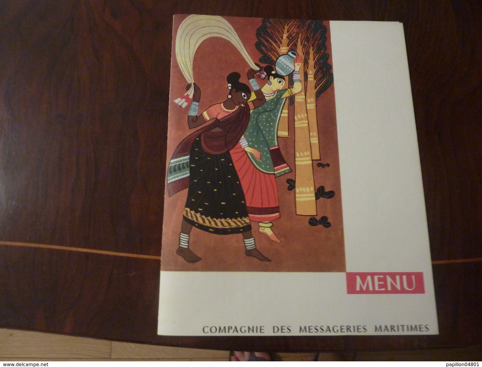 MENU - COMPAGNIE DES MESSAGERIES MARITIMES - PAQUEBOT " PIERRE LOTI " 27 JUIN 1962 (Inde) - Otros & Sin Clasificación