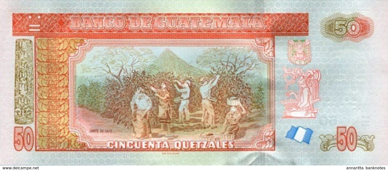 GUATEMALA 50 QUETZALES 2012 P-125a UNC  [GT125a] - Guatemala