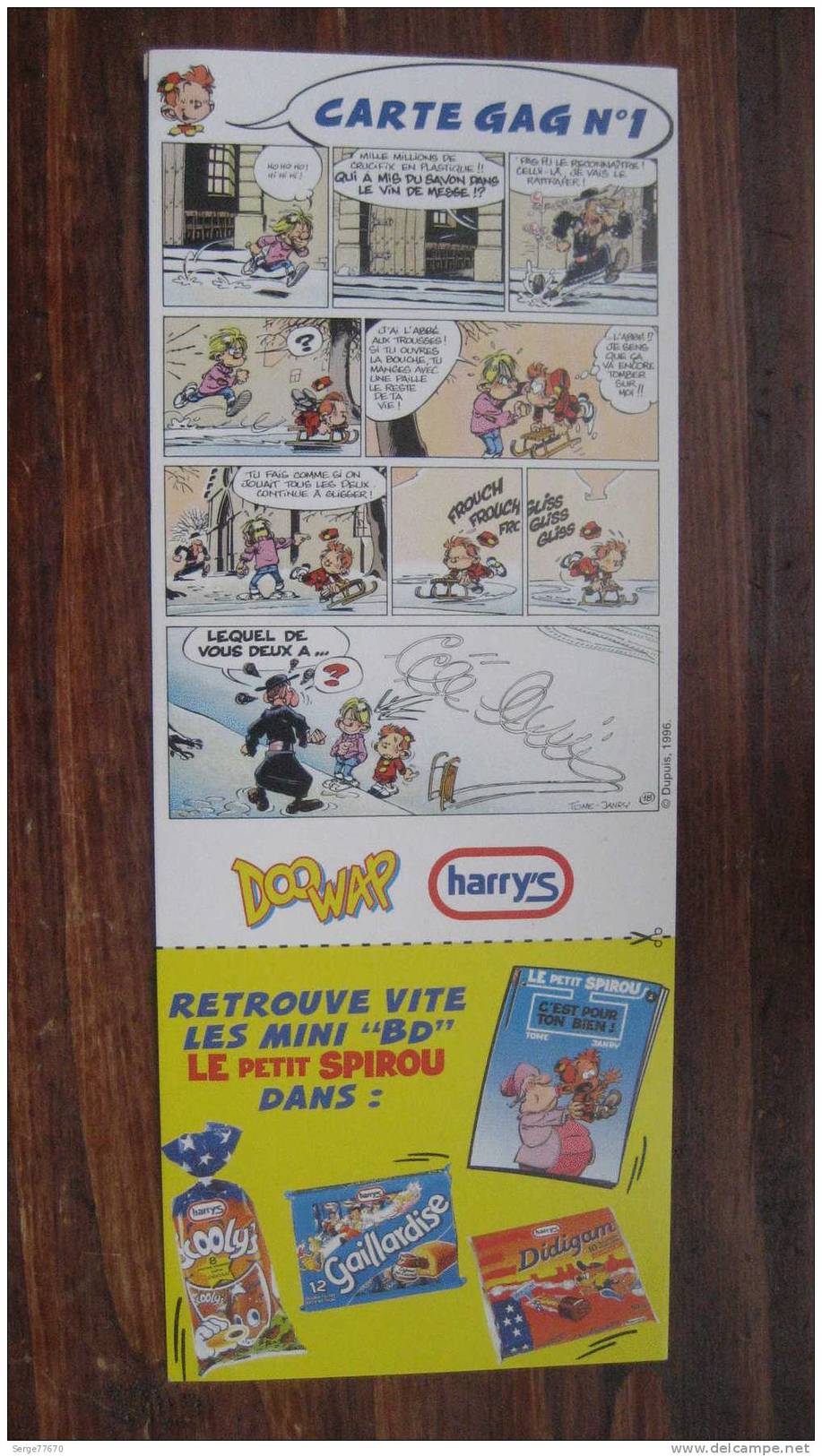 Rare Carte Gag N° 1 Le Petit Spirou Tome Janry Harry's Pain De Mie Grillé Dupuis Carte Card Kaart Kart Gags - Blake Et Mortimer