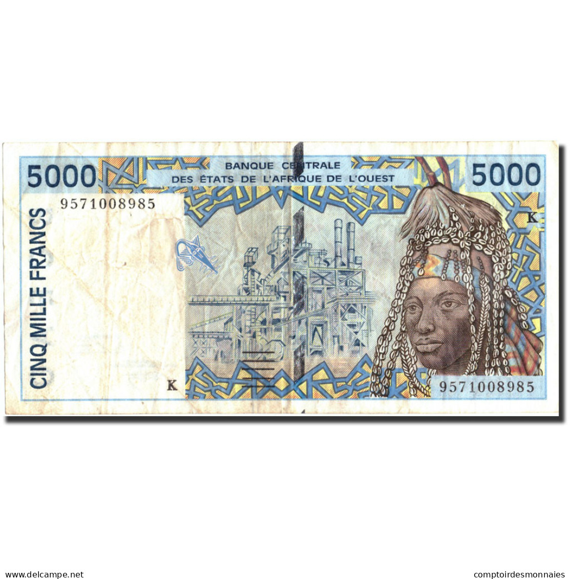 Billet, West African States, 5000 Francs, 1995, 1995, KM:713Kd, TB - États D'Afrique De L'Ouest