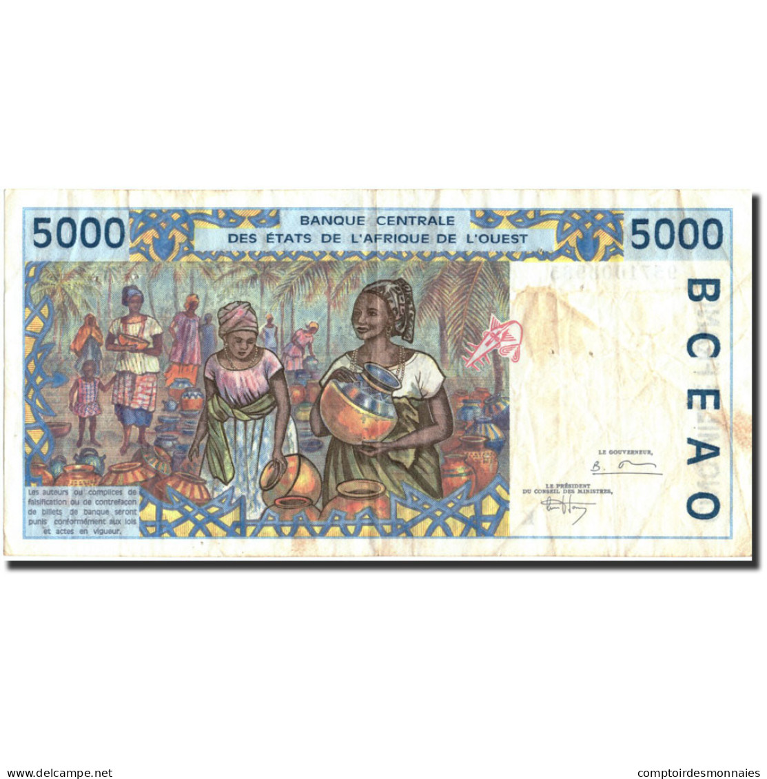 Billet, West African States, 5000 Francs, 1995, 1995, KM:713Kd, TB - West African States