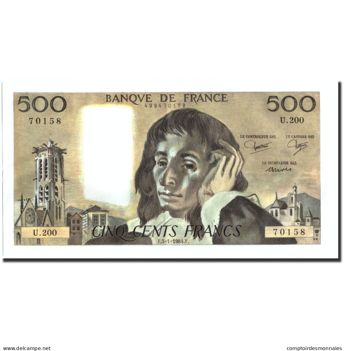 Billet, France, 500 Francs, 1984, 1984-01-05, SUP, KM:156e - 500 F 1968-1993 ''Pascal''