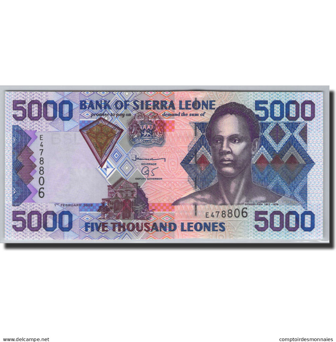 Billet, Sierra Leone, 5000 Leones, 2002, 2002-02-01, KM:27A, NEUF - Sierra Leone