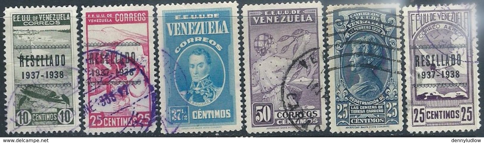 Turkey  1937-8  Sc#322-3, 334, 338, 343, C67 Used  2016 Scott Value $4.60 - Used Stamps