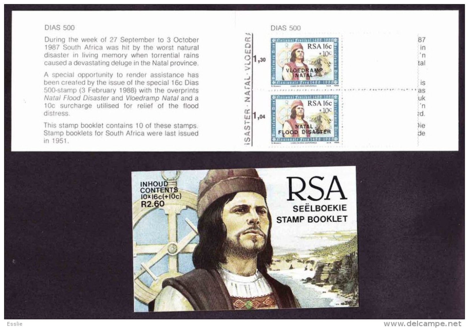 South Africa RSA -1987 - Natal Flood Disaster - Dias - Booklet - Neufs