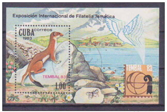 65-316 //CUBA - 1983  STAMPS EXHIBITION  TEMBAL'83  BASEL   Mi  Bl. 77 O - Blocchi & Foglietti