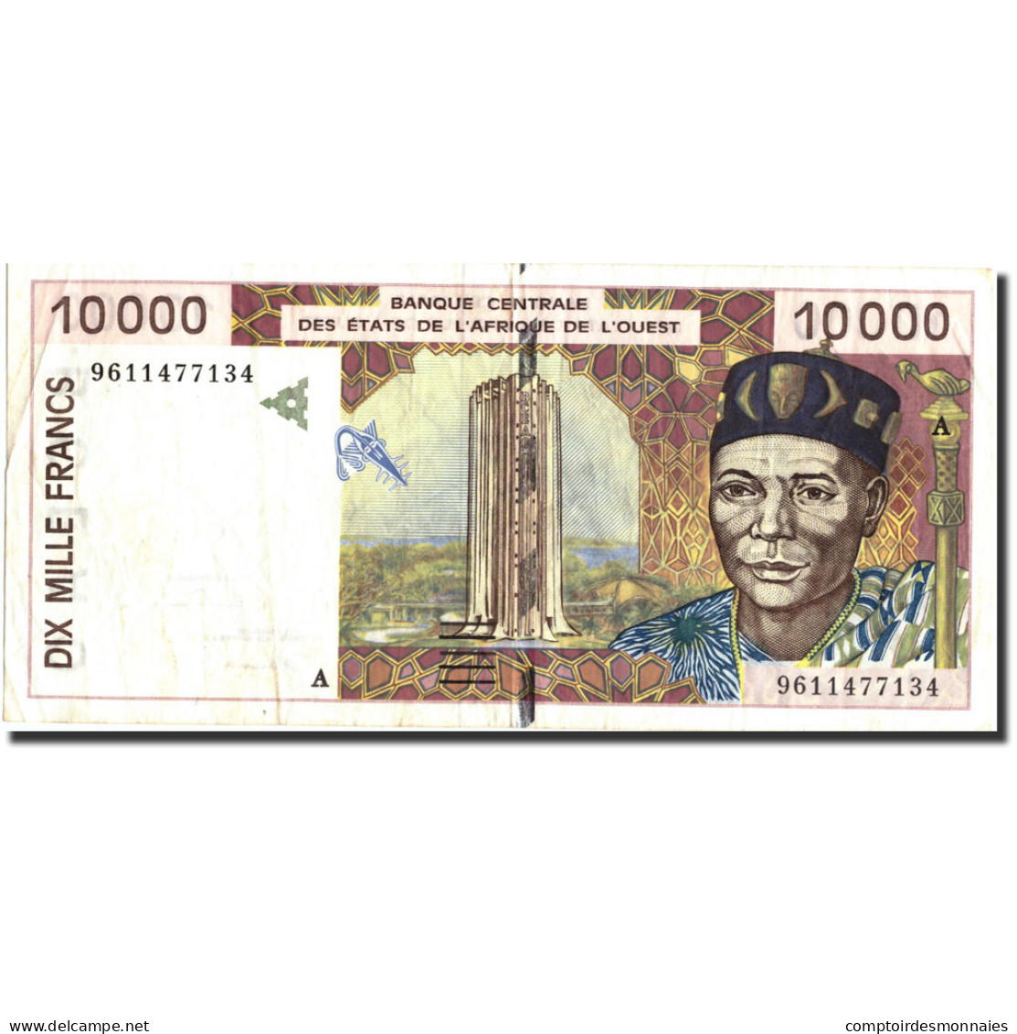 Billet, West African States, 10,000 Francs, 1996, 1996, KM:114Ad, TTB - West African States