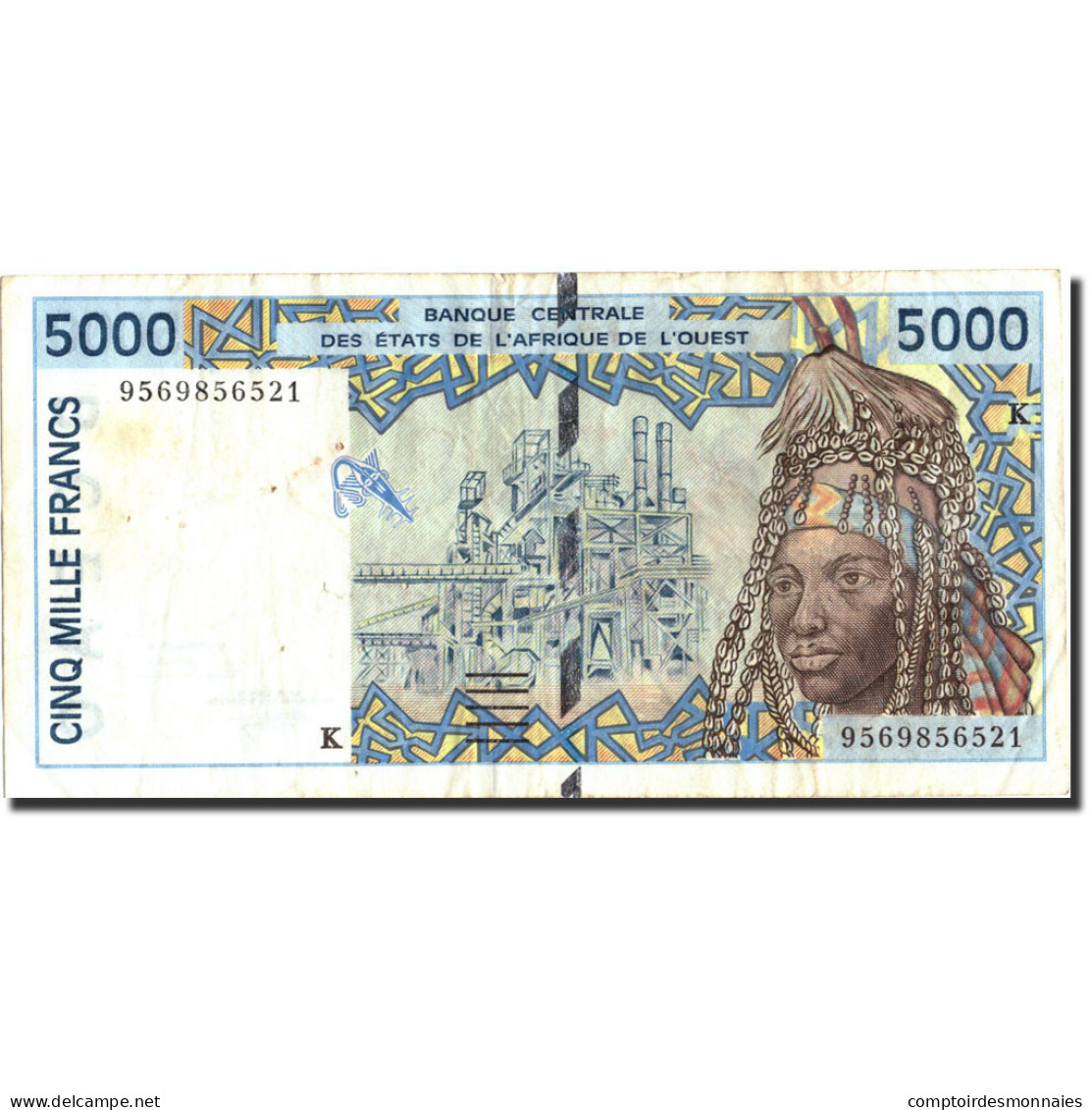 Billet, West African States, 5000 Francs, 1995, 1995, KM:713Kd, TB - États D'Afrique De L'Ouest