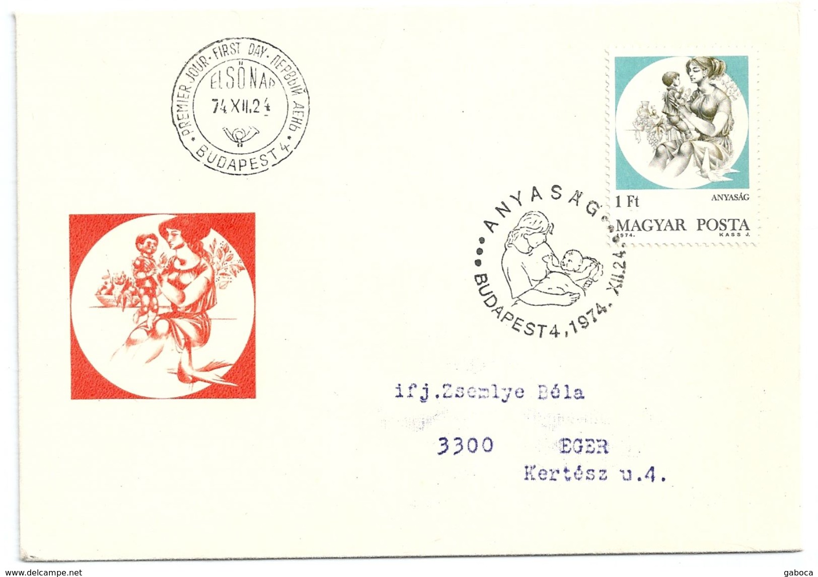 6746 Hungary FDC Child Female Birth - Mother's Day