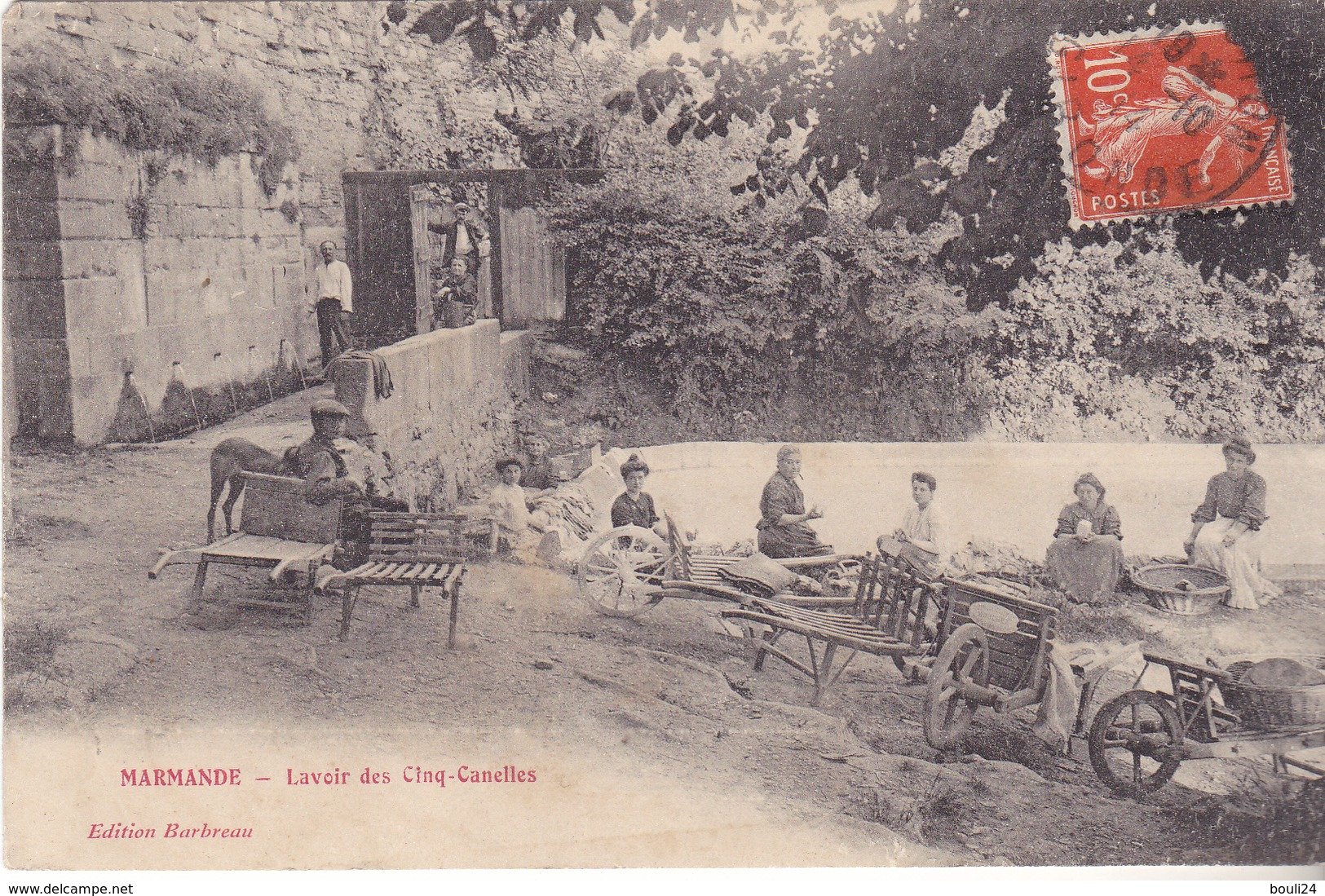 MARMANDE  EN LOT ET GARONNE  LE LAVOIR DES CINQ CANELLES   CPA  CIRCULE - Marmande