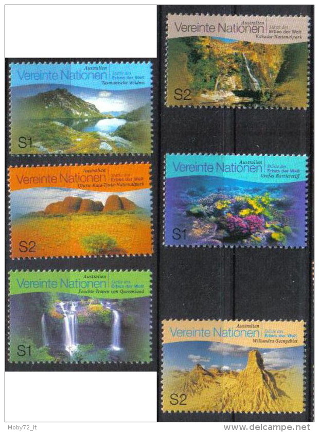 ONU Vienna - 1999 - Nuovo/new MNH - UNESCO - Australia - Mi N. 281/86 - Nuovi