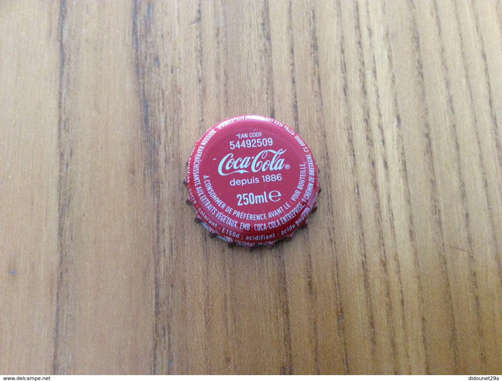 Capsule * Soda "Coca-Cola Depuis 1886 250ml / EAU CODE 54492509" CP - Soda