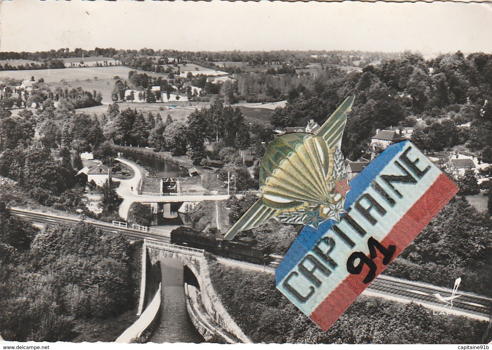 CPSM EN AVION  AU DESSUS  DE SAINT MEDARD SUR ILLE ILLE ET VILAINE PONT DU CANAL ET PONT S.N.C.F  X - Autres & Non Classés