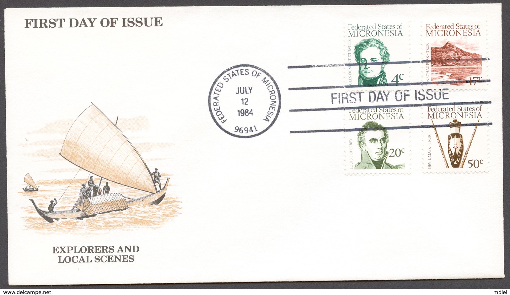 Micronesia 1984 FDC Mi# 5-20 DEFINITIVES, EXPLORERS & LOCAL SCENES - Micronésie