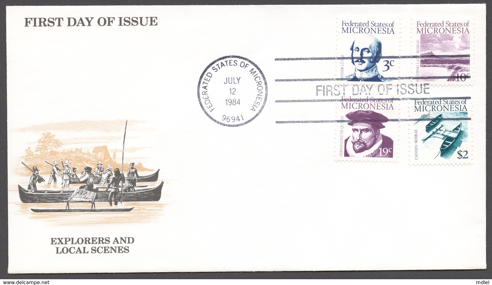 Micronesia 1984 FDC Mi# 5-20 DEFINITIVES, EXPLORERS & LOCAL SCENES - Micronésie