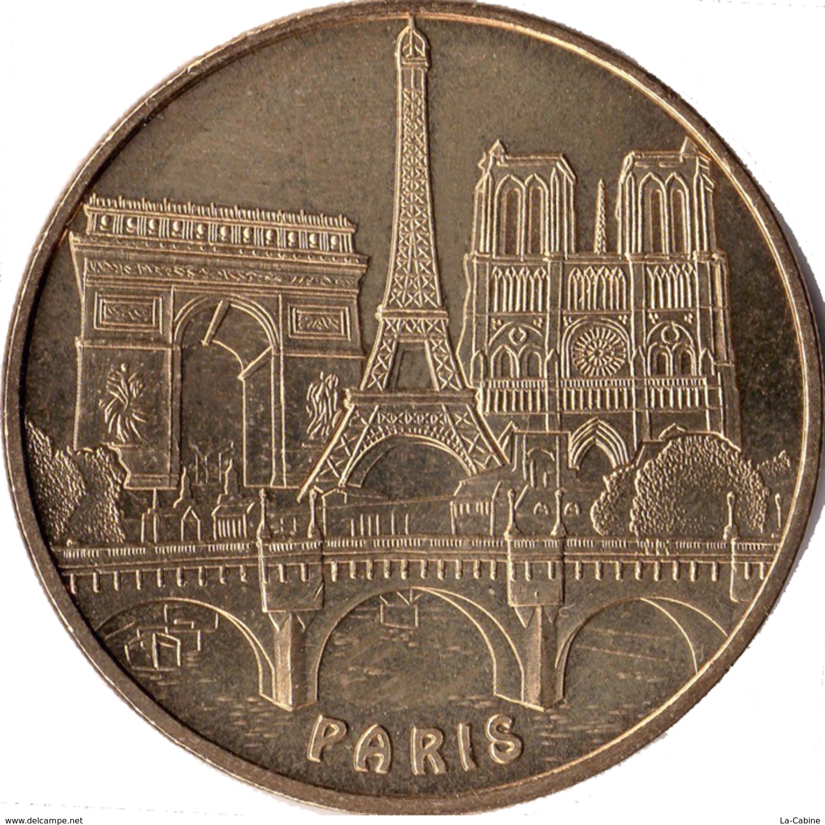 75 PARIS TOUR EIFFEL ARC DE TRIOMPHE NOTRE DAME PONT NEUF MÉDAILLE MONNAIE DE PARIS 2010 JETON MEDALS TOKENS COINS - 2010