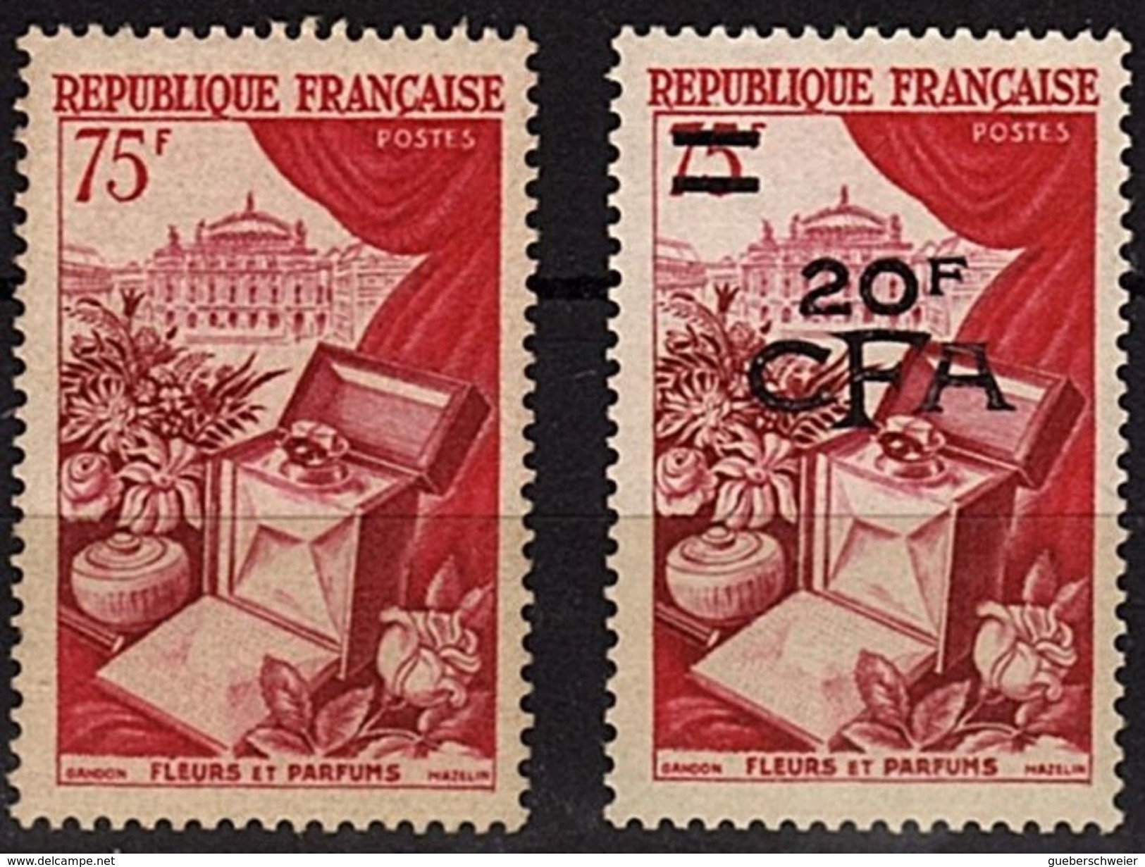 REU 27 - REUNION - CFA N° 319 + FRANCE N° 974 Neufs** Fleurs Et Parfums - Unused Stamps