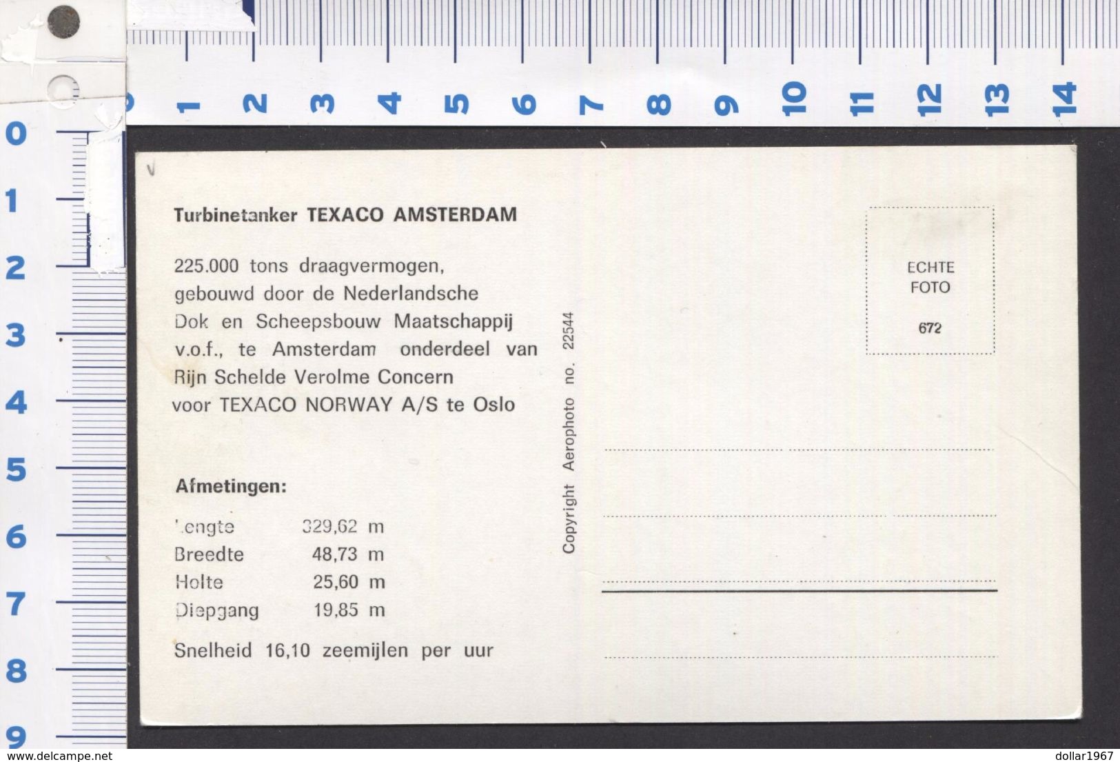 Turbinetanker Texaco Amsterdam A/S Te Oslo - NOT Used - See The 2  Scans For Condition. ( Originalscan !!! ) - Pétroliers