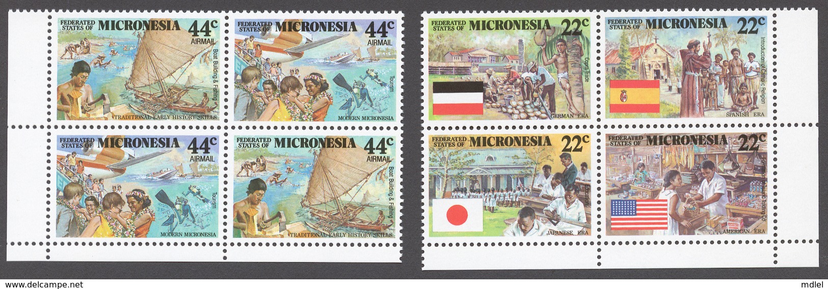 Micronesia 1988 Mi# 83-88** HISTORY OF MICRONESIA, COLONIAL ERA - Micronésie