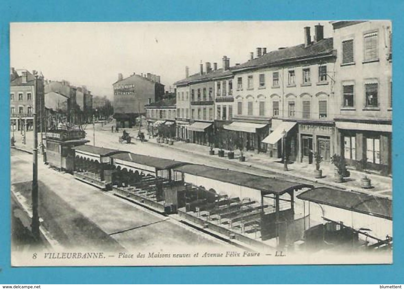 CPA 8 - Place Des Maisons Neuves Et Avenue Félix Faure Chemin De Fer Train VILLEURBANNE  69 - Villeurbanne