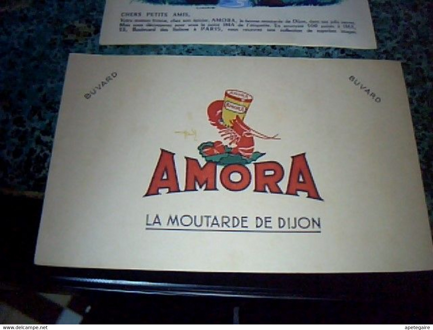 Protege Cahier Publicitaire Moutarde Amora " Aurore " & Buvard  Amora - Moutardes