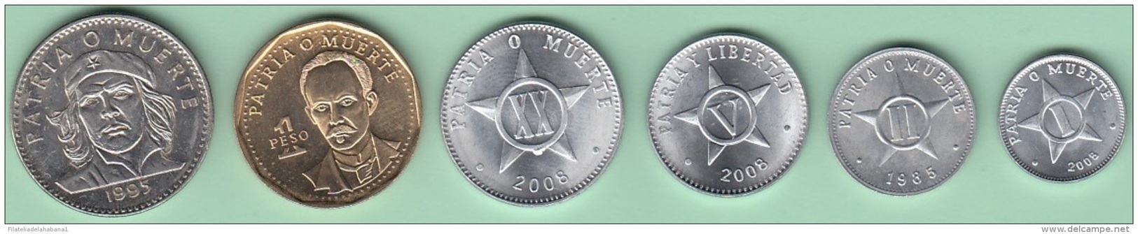 BK-SET-127 CUBA 1992-2012 SERIE DE MONEDAS CIRCULANTE. 1c-1$ ALUMINIO. CU-NI. UNC. - Cuba