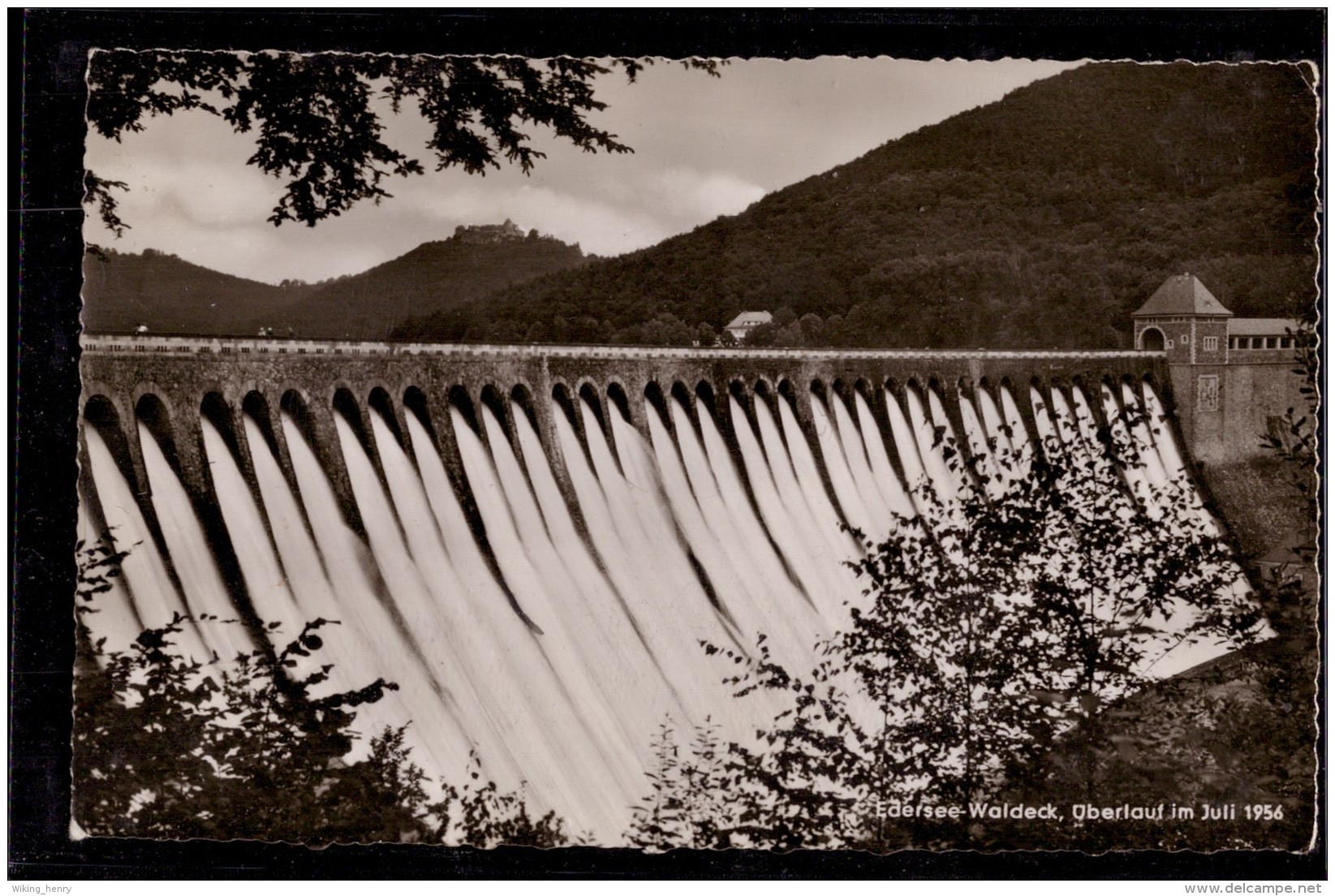 Edersee - S/w Waldeck - Überlauf Im Juli 1956 - Edersee (Waldeck)