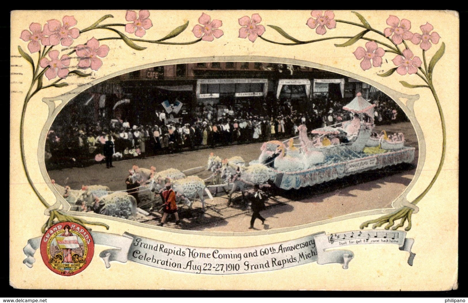 Parade Float 1910  Homing  Coming--Michigan > Grand Rapids    Ref 2676 - Grand Rapids