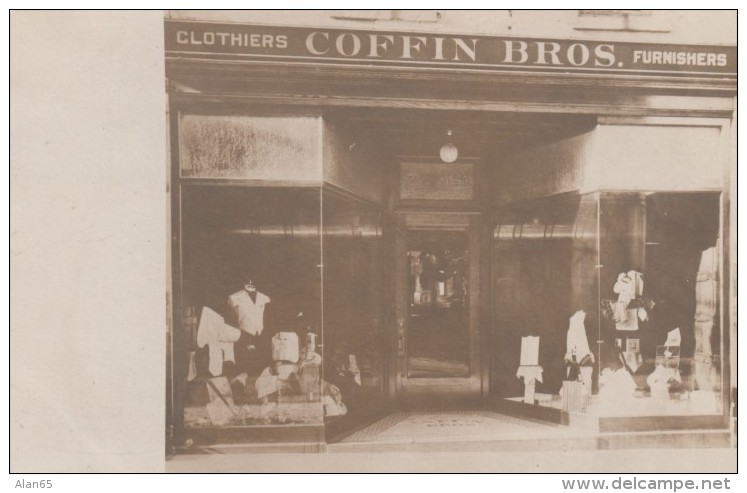 Bath Maine, Store Front Coffin Bros. Clothiers Furnishers, Business, C1900s Vintage Postcard - Other & Unclassified