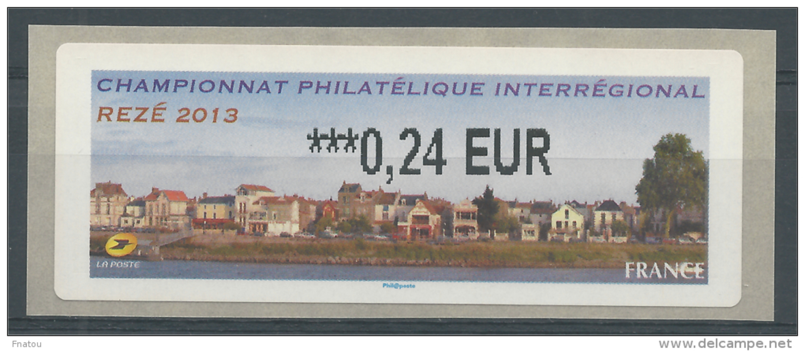 France, ATM Label,  Rezé, Trentemoult, River Loire, 0.24&euro;, 2013, MNH VF - 2010-... Vignette Illustrate