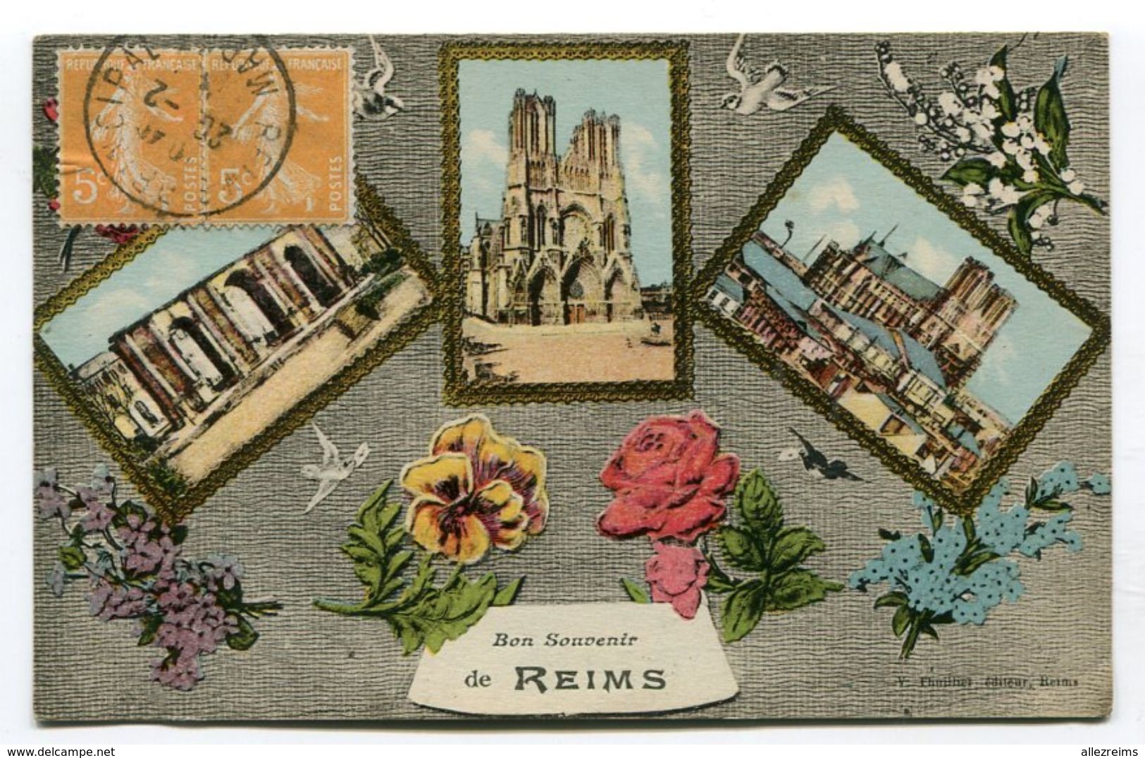 CPA  51 : REIMS  Un Souvenir    A   VOIR   !!!! - Reims