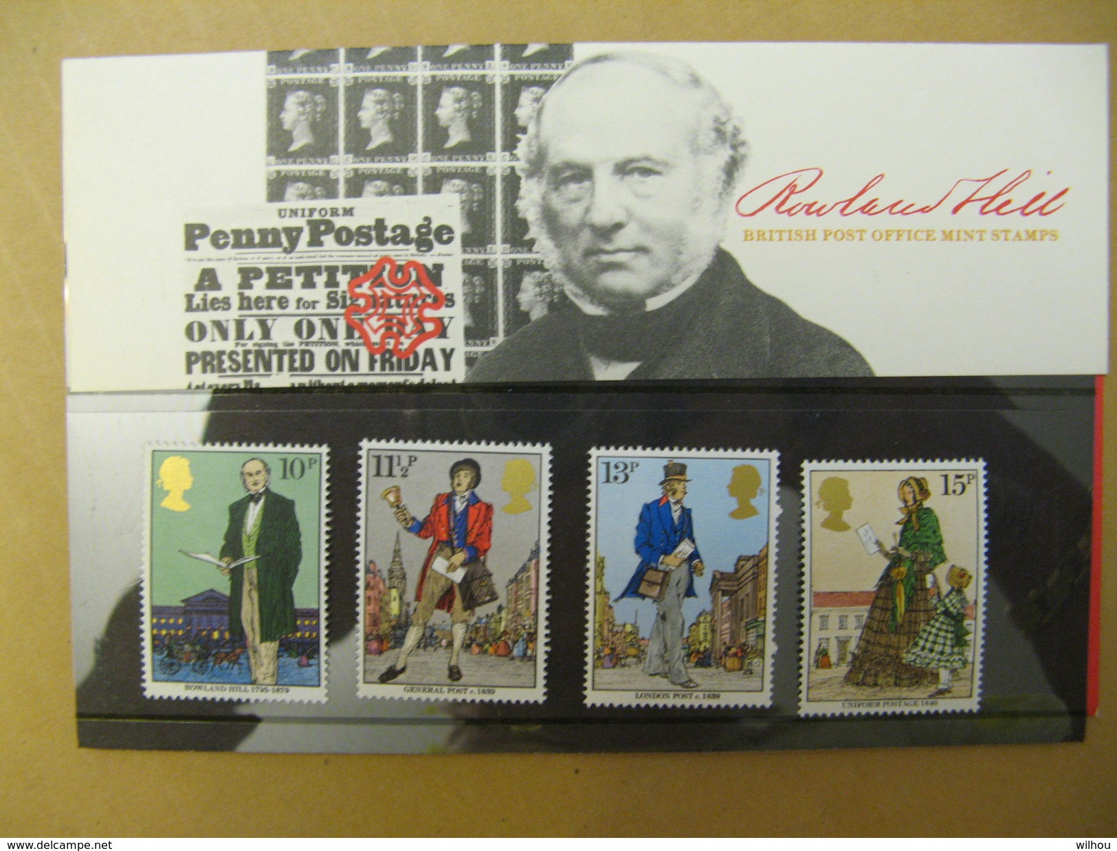 G.B. PRESENTATION LUXE P/ 100° ANNIV. DE LA MORT DE SIR ROWLAND HILL 4 Timbres N° 909 A 912 YT - Presentation Packs