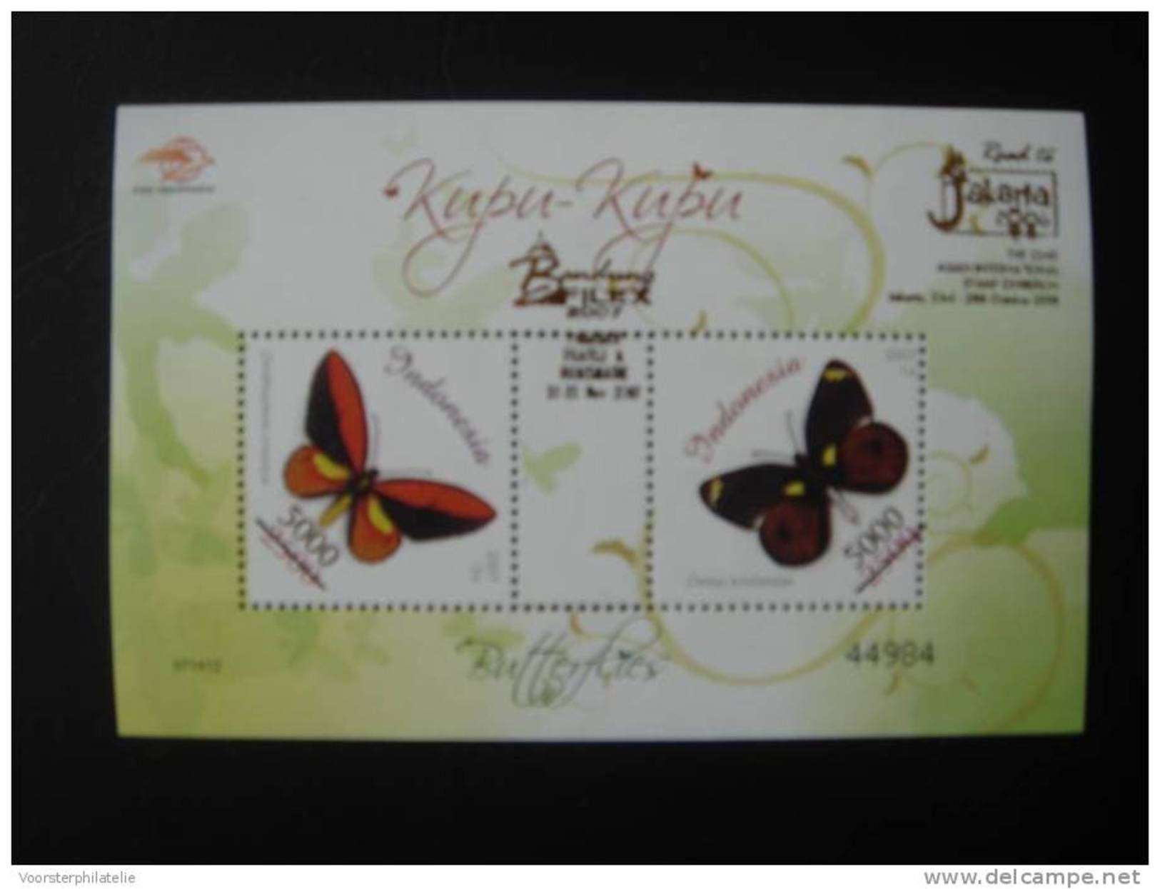 B 415 ++ INDONESIA 2007 ZBL 2660  VLINDERS BUTTERFLY MNH VERY FINE - Indonesië