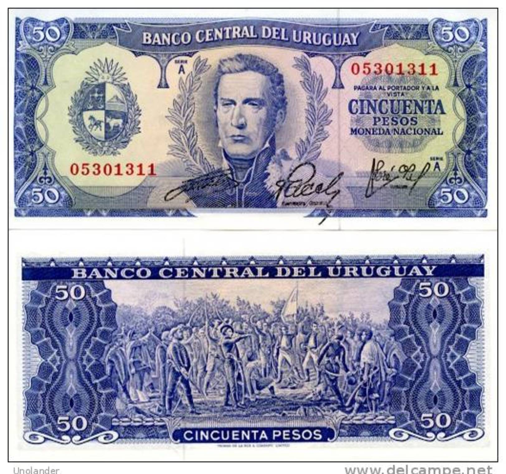 URUGUAY 50 Pesos P 46 UNC - Uruguay