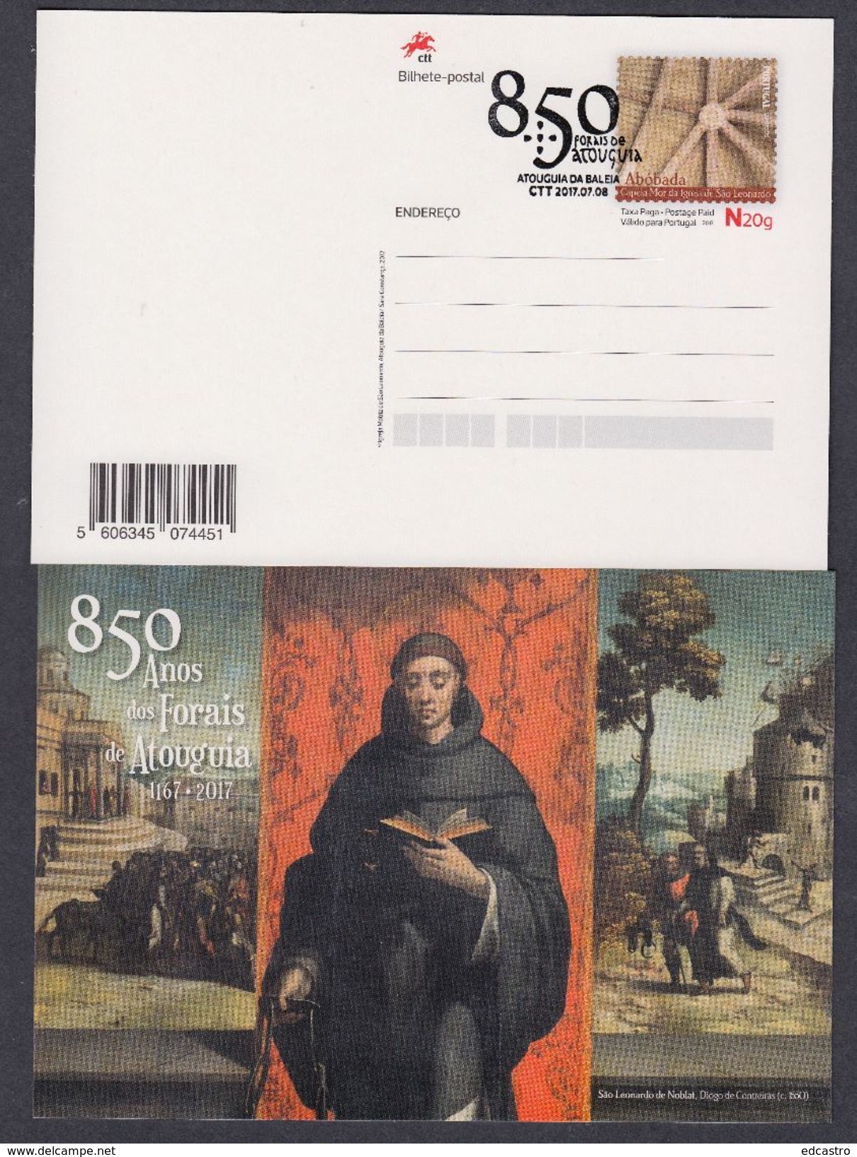 PORTUGAL 2017 POSTAL STATIONERY 850 YEARS OF THE LAWS OF ATOUGUIA 1167 - 2017 - Entiers Postaux